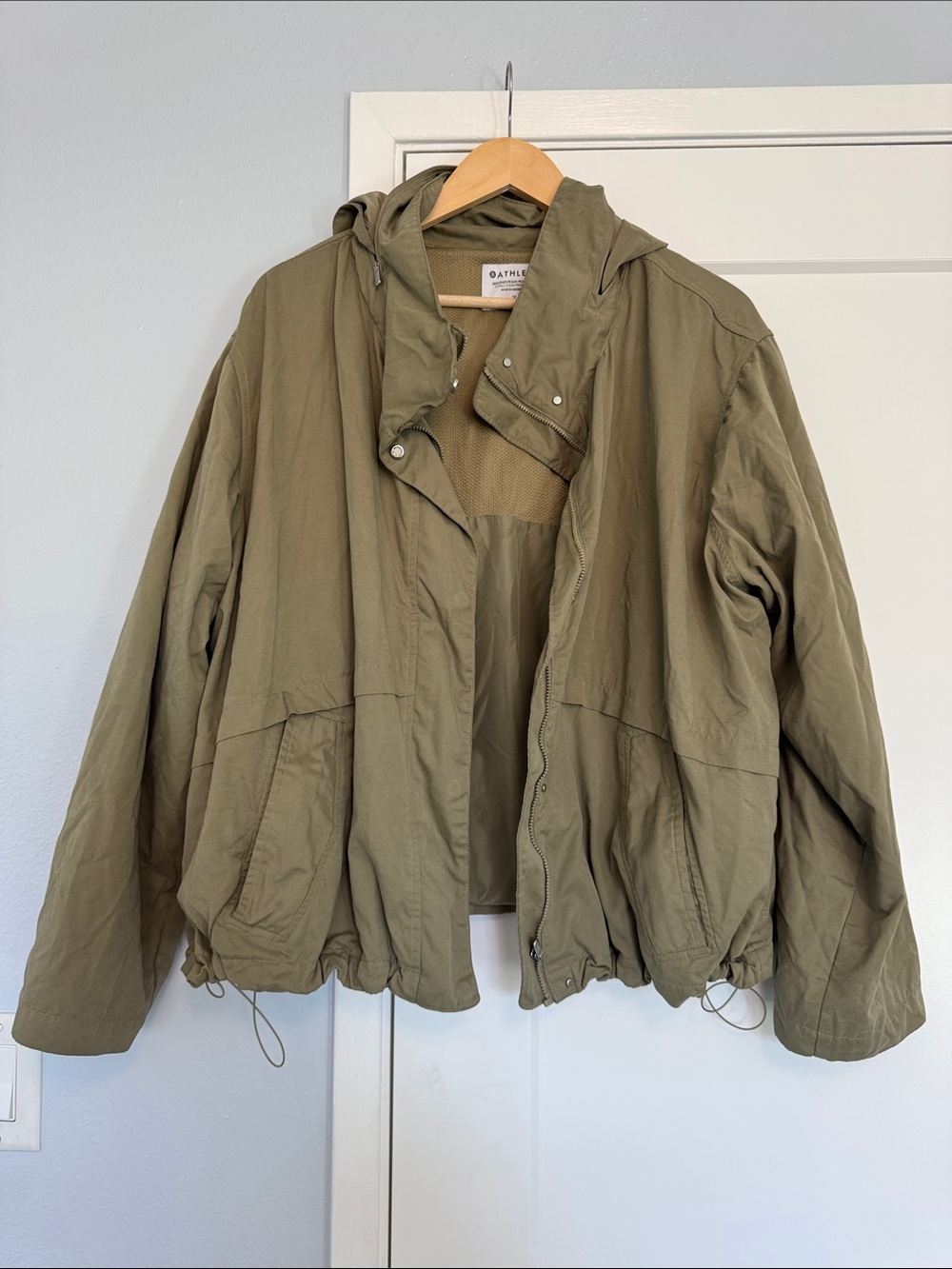 Athleta Olive Utility Hooded Jacket